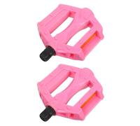 Pédales de Vélo Rose, 1 Paire, Plastique Fer, pour Garçon Fille | Remplacement Facile, Rainures Antidérapantes, Axe Central Plat, pour Vélos D'garçon Fille et Usage Quotidien