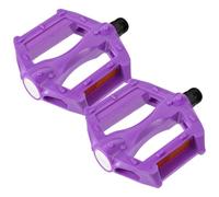 Pédales de Vélo Violettes 1 Paire, Plateforme Large Antidérapante | Réflecteurs Intégrés, Axe Métal 14mm, Corps en Résine et Plastique, pour Vélos Hybrides et Vtt