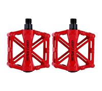 Pédales de vélo VTT, route et BMX en alliage ultraléger Race, rouge