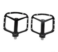 Pédales de VTT avec cadre en alliage d'aluminium et axe en acier chromé avec double roulement à billes et antidérapantes pour un pied sûr sur les sentiers (noir)