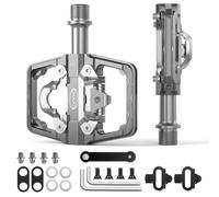 Pédales de VTT compatibles avec Cales Shimano SPD - Pédales Doubles Face Plateforme et automatiques,pédales Plateforme 9/16” et automatiques pour vélo de Route,VTT et vélos Hybrides (Titane)