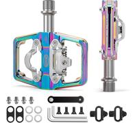 Pédales de VTT compatibles avec Cales Shimano SPD - Pédales Doubles Face Plateforme et automatiques,pédales Plateforme 9/16” et automatiques pour vélo de Route,VTT et vélos Hybrides (Multicolore)