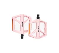 Pédales de VTT en Nylon à Haute adhérence, Double Plateforme Large, antidérapantes, Filetage Standard Britannique 9/16", for VTT, vélos de Ville et vélos urbains.(Pink)
