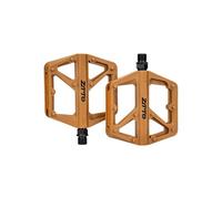 Pédales de VTT en Nylon à Haute adhérence, Double Plateforme Large, antidérapantes, Filetage Standard Britannique 9/16", for VTT, vélos de Ville et vélos urbains.(Brown)