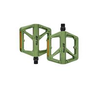 Pédales de VTT en Nylon à Haute adhérence, Double Plateforme Large, antidérapantes, Filetage Standard Britannique 9/16", for VTT, vélos de Ville et vélos urbains.(Green)