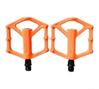 Pédales de VTT en nylon avec roulements DU, filetage ultra léger de 14 mm, design discret pour vélo de piste et de route (orange)