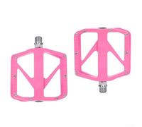 Pédales de VTT et de vélo de route avec 4 roulements, construction en alliage d'aluminium, clous double face amovibles, tige en acier chromé pour une meilleure résistance à l'usure (rose)