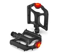 Pédales de VTT - Pédales de vélo éclairées antidérapantes - En aluminium plat avec broche en acier - Plate étanche - Pour vélo électrique, hybride, route, VTT