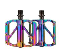 Pédales de VTT - Plateforme légère avec roulements d'étanchéité universels antidérapants - Mise à niveau de vélo colorée pour vélos de route, vélos de banlieue, aventure en plein air, ultra lumière