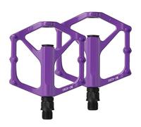 Pédales de VTT Plates en Alliage D'aluminium pour Adultes, Pourpre | Anti-dérapantes, Plateforme Large Robuste, Usage Polyvalent, Mountain Bike Pedals