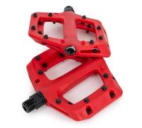 Pédales Eastern Nylon Linx 9/16 - Pédales Légères et à Haute Adhérence pour VTT & BMX avec Pins Métalliques Amovibles, Axe Chromoly pour BMX, VTT, Vélo de Route & Enfants - Rouge