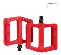 Pédales en nylon filetées de 14 mm conçues pour une compatibilité avec les manivelles standard et une efficacité de pédalage constante (rouge)