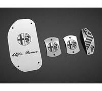 Pédales et Repose Pieds en Acier pour Alfa_Romeo 147 & GT (937) (Boîte manuelle) - 4 Pièces Inox Pédalier Pedales d'Embrayage de Frein d'Accélérateur Argent Marchepied Set Inoxydable Brossé