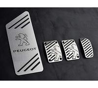 Pédales et Repose Pieds en Acier pour Peugeot.208 II & 2008 II accessoires - 4 Pièces Inox Pédalier Pedales d'Embrayage de Frein d'Accélérateur Argent Marchepied Set Inoxydable Brossé