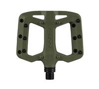 FUNN Pédales de vélo Taipan S – Thermoplastique renforcé, axe CrMo 9/16 pouces – Vert olive