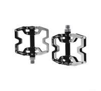 Pédales Plateforme Alu avec Roulements Scellés | Alliage aluminium , pour poids plume, performance accrue, design aérodynamique, argent bleu(black and silver)