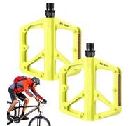 Pédales plates pour vélo de course et trekking - Pédales de rechange réfléchissantes avec 10 broches antidérapantes pour personnes âgées, entraînement à domicile, gym en intérieur et activités de