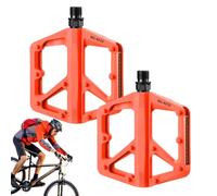 Pédales Plates pour vélo - Pédales antidérapantes légères avec Bandes réfléchissantes pour Femmes et Hommes - pour trajets en intérieur et en Voyage