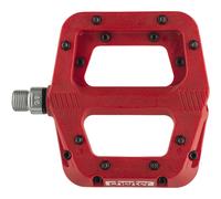 Pédales Plates Raceface Chester Small: Nylon Axe: Cr-Mo 9/16" Rouge Paire