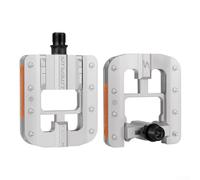 Pédales pliantes en alliage d'aluminium, légères et compactes avec technologie antidérapante et éléments réfléchissants pour plus de sécurité (rouge)