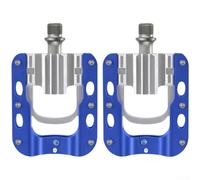Pédales pliantes en aluminium léger avec roulements à triple étanchéité et broches double face haute résistance pour une traction fiable de la pédale (bleu)