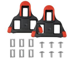 Pédales pour Shimano SPD SL - 2 pièces Crampons de Vélo, Chaussures à vélo Cleat Set, Cales De Pedale Velo Flottantes à 6°, Taquets de Pédale Vélo pour vélo de Route, vélo d'intérieur (Noir Rouge)