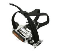 Pédales route-piste alu velgo avec cale pied + courroie P2R - argent/noir - 9/16"" - Homme - Vélo sur route