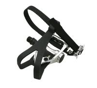 P2R Pédales route-piste Velgo alu avec cale-pied et courroie – argent/noir – 9/16" – Homme