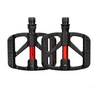 Pédales Vélo Route Montagne Alliage Alu Légères Large Plateforme | Alliage aluminium léger, double roulement DU, pour broches antidérapantes, plateforme large, bandes réfléchissantes