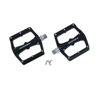 Pedale vtt descente - bmx newton noir a roulements alu cnc filetage 9-16 avec picots argent demontable (paire) 115x97mm G
