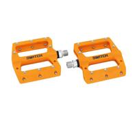 Pédales VTT descente - bmx résine filetage 9-16 avec picots argent Switch jump Orange