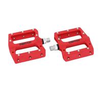 Pédales VTT descente - bmx résine filetage 9-16 avec picots argent Switch jump Rouge