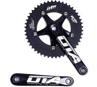 Pédalier 48T à une vitesse unique, 170 mm Crankarms 130 BCD Fixie Pédalier pour vélo à vitesse unique, vélo à engrenage fixe, vélos pliants, vélo de route sur piste (alliage d'aluminium, noir)