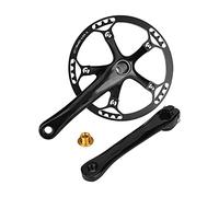 Pédalier à vitesse unique en alliage d’aluminium, intégré et creux, avec un axe de pédalier à pas de vis de 130 mm, conception creuse amovible pour la conversion en vélo de route, (Honte)