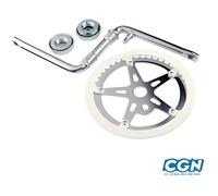 Pedalier bmx monobloc 44dts argent (ensemble avec cuvettes) d1/2