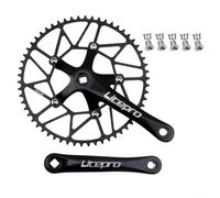 Pédalier carré conique de 170 mm avec construction creuse 130BCD et plateau étroit AL7075 compatible avec chaînes de 9, 10, 11 vitesses pour vélos électriques pliants de route (manivelle argentée +