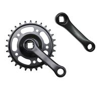 Pédalier city acier plateau boîtier de 127 mm P2R 28D. (Boitier 127 mm) Noir 28T