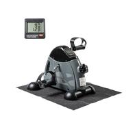 Pédalier d'appartement pour Bras et Jambes - Mini vélo d'exercice Portable - Pédaleur Fitness - Exerciseur - Pédaleur Sénior Pédalier, Compteur Digital Double, Intensité réglable + Tapis antidérapant