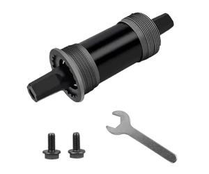 Pédalier de pédalier de vélo à trou carré - 68 x 122,5 mm - Axe scellé de pédalier de vélo de route avec broche - Arbre central avec clé et vis étanches pour VTT, vélos de route