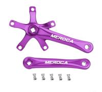 Pédalier de vélo 170 mm en alliage d'aluminium CNC pour VTT, 130 mm pour BCD, gauche et droite, design robuste pour la conduite tout-terrain, noir, lot de 2 pièces avec vis (violet)