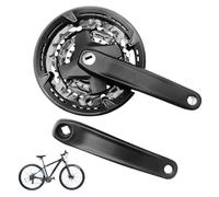 Pédalier de Vélo 7/8/9 Vitesses, 170 mm Pedalier Velo, Alliage D'aluminium Pedalier VTT avec Plateau 22/32/42T, pour Vélo de Route à Vitesse Variable, VTT, BMX, Noir