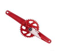 Pédalier de vélo à 3 boulons, plateau simple en aluminium 34T étroit et large avec installation de pédalier de 68 mm pour vélos de route 9 à 12 vitesses (rouge)