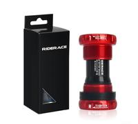 Pédalier de vélo à roulement à billes en céramique BB52 - 68-73 mm - Pédalier scellé pour vélo de route pour Shimano (rouge)