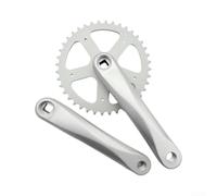 Pédalier de vélo argenté 170 mm JIS Taper 36T | Pour une construction en acier durable, plateau 40T, longueur de bras de 170 mm, cône carré JIS, finition argentée (40T)