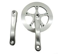 Pédalier de vélo de route 44T 170 mm fabriqué à partir d'alliage d'aluminium pour vélos pliables et de ville compatibles avec différents modèles à vitesse unique (argent)