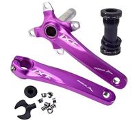 Pédalier de vélo en alliage d'aluminium 170 mm avec kit de pédalier pour compatibilité simple, double et triple (violet)