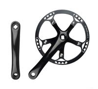 Pédalier de vélo en alliage d'aluminium 7075 avec trou carré 130BCD pour vélos pliants, longueur de manivelle de 165 mm (noir 47T)