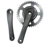 Pédalier de vélo noir avec plateau à 42 dents et longueur de 170 mm pour interface à trou carré sur route électrique et vélos à pignon fixe