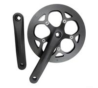 Pédalier de vélo robuste avec plateau à 50 dents et bras de 170 mm de longueur compatible avec les trous carrés pour vélos électriques de route, VTT, fixie, noir