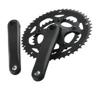 Pédalier double pour vélos de route, pédalier de vélo de route avec plateau double en alliage d'aluminium 34/50T, longueur du bras de 170 mm, broche conique carrée, compatible avec chaînes 9/10/11